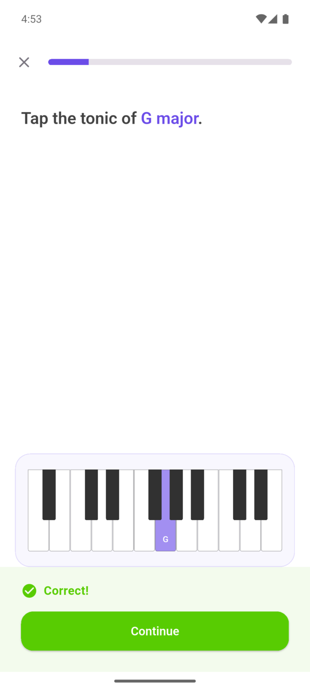 An interactive keyboard exercise
